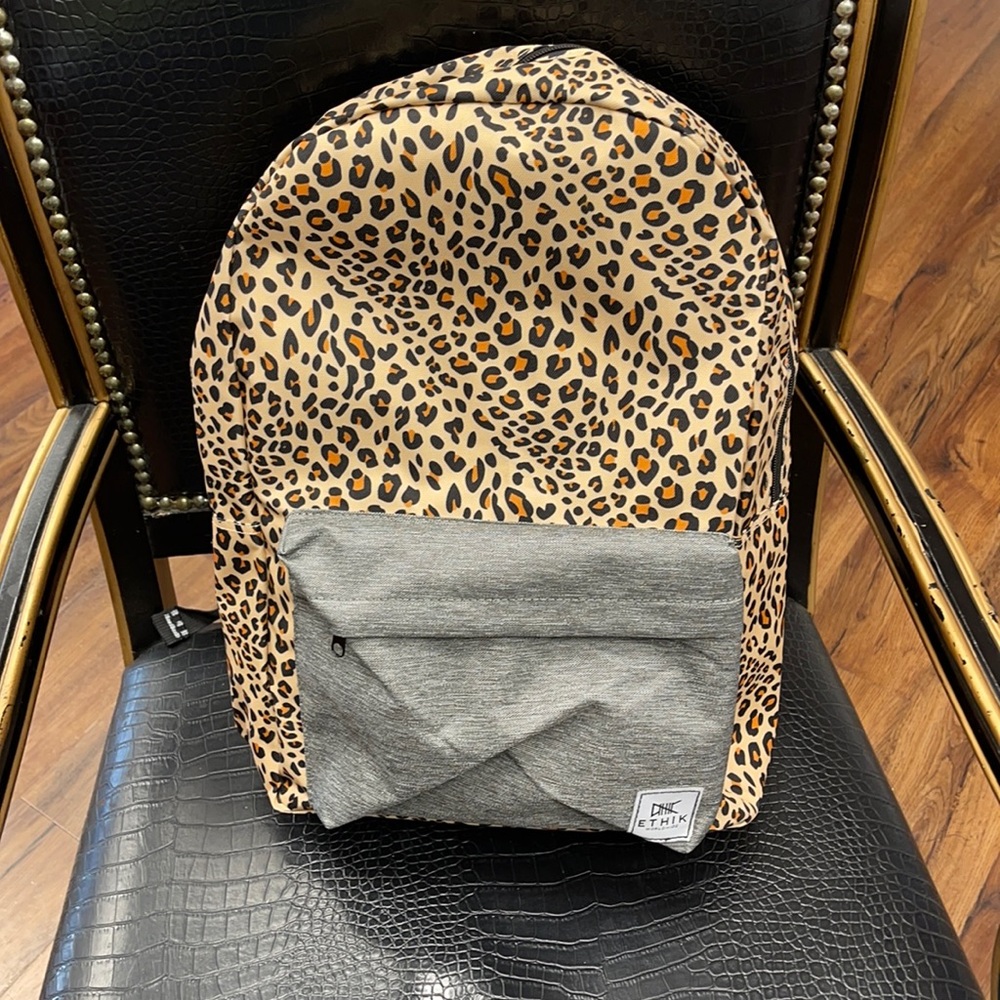 Leopard print backpack
